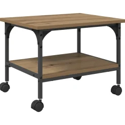 vidaXL Printerstand Artisan Eiken 50 x 40 x 38 cm Bewerkt hout