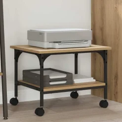 vidaXL Printerstand Artisan Eiken 50 x 40 x 38 cm Bewerkt hout