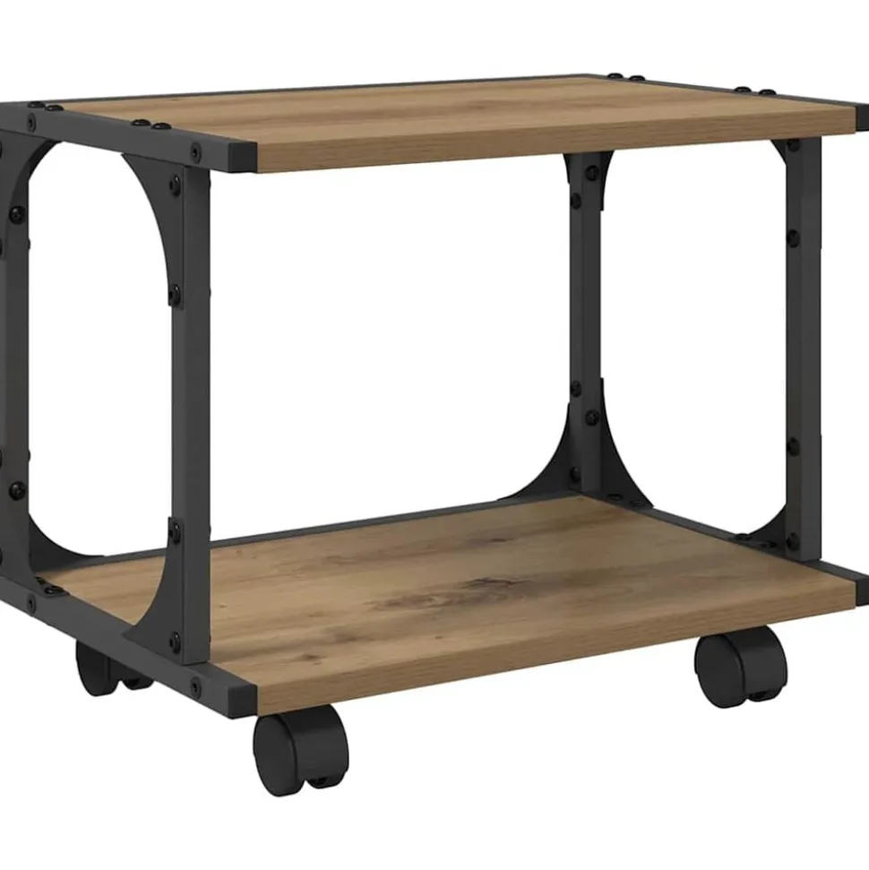 vidaXL Printerstand Artisan Eiken 41 x 28 x 33.5 cm Bewerkt hout