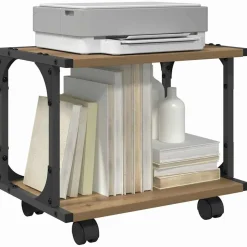 vidaXL Printerstand Artisan Eiken 41 x 28 x 33.5 cm Bewerkt hout