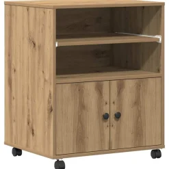 vidaXL Printerstand Artisan Eiken 60 x 48 x 74 cm Bewerkt hout