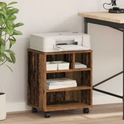 vidaXL Printerstand met opslag Oud hout 41 x 32 x 48 cm Bewerkt hout