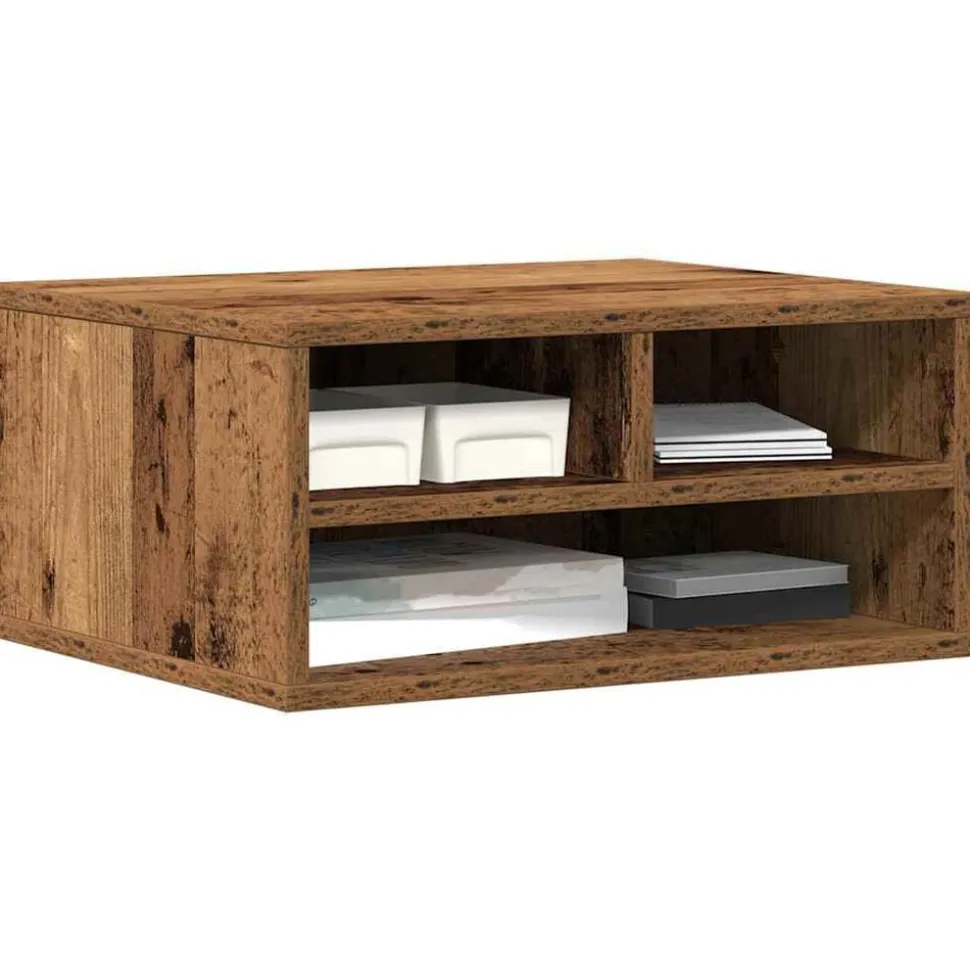 vidaXL Printerstand met opslag Oudhout 49 x 40 x 22.5 cm Bewerkt hout