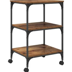 vidaXL Printerstand Oud Hout 50 x 41 x 75 cm Bewerkt hout