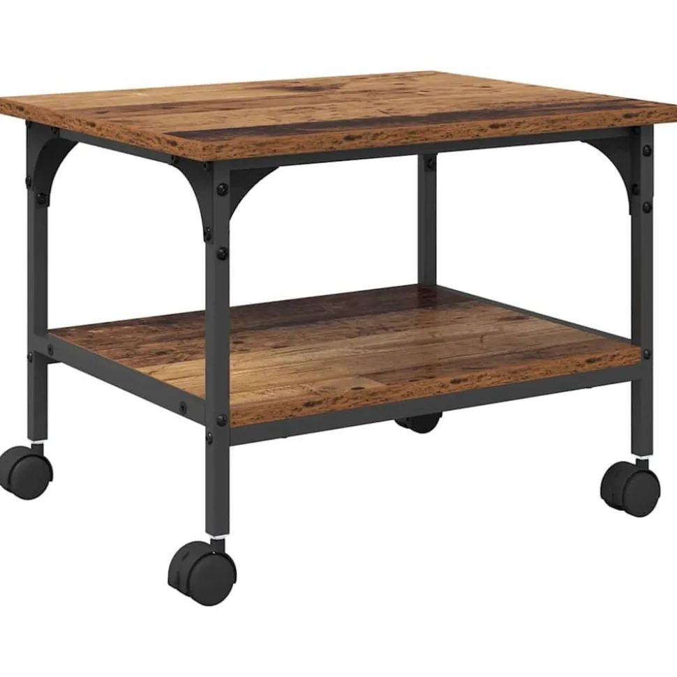 vidaXL Printerstand Oud Hout 50 x 40 x 38 cm Bewerkt hout