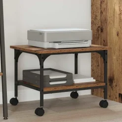 vidaXL Printerstand Oud Hout 50 x 40 x 38 cm Bewerkt hout