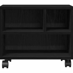 vidaXL Printerstand Zwart Eiken 41 x 32 x 34,5 cm Bewerkt hout
