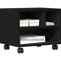 vidaXL Printerstand Zwart Eiken 41 x 32 x 34,5 cm Bewerkt hout