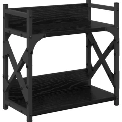 vidaXL Printerstand Zwart Eiken 40 x 20 x 40 cm Bewerkt hout