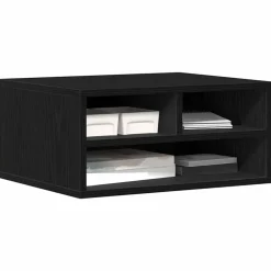 vidaXL Printerstand Zwart Eiken 49 x 40 x 22.5 cm Bewerkt hout
