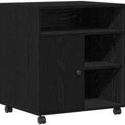 vidaXL Printerstand Zwart eiken 60 x 50 x 67 cm Bewerkt hout