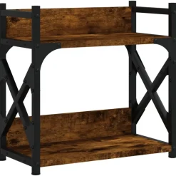 vidaXL Printerstandaard 2-laags 40x20x40 cm bewerkt hout gerookt eiken