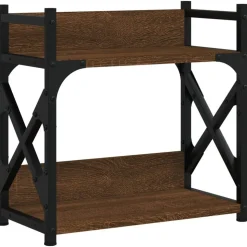 vidaXL Printerstandaard 2-laags 40x20x40 cm bewerkt hout bruineiken