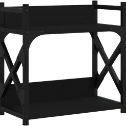vidaXL Printerstandaard 2-laags 40x20x40 cm bewerkt hout zwart