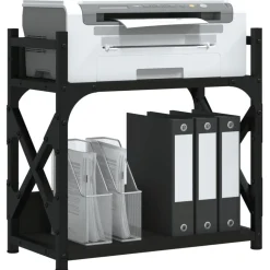 vidaXL Printerstandaard 2-laags 40x20x40 cm bewerkt hout zwart