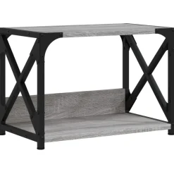 vidaXL Printerstandaard 44x26x31,5 cm bewerkt hout grijs sonoma eiken