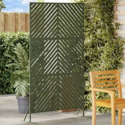 vidaXL Privacyscherm Olijfgroen 100 x 50 x 180 cm Staal