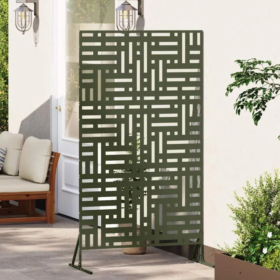 vidaXL Privacyscherm Olijfgroen 100 x 50 x 180 cm Staal