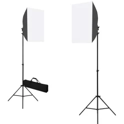vidaXL Professionele studiolampen 2 st 40x60 cm staal zwart