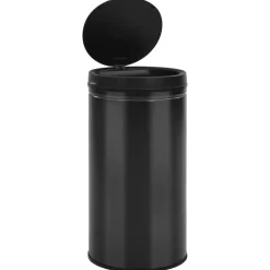 vidaXL Prullenbak met automatische sensor 60 L koolstofstaal zwart