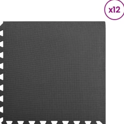 vidaXL Puzzel Oefenmatten 12 pcs Zwart 4,32 ㎡ EVA Schuim