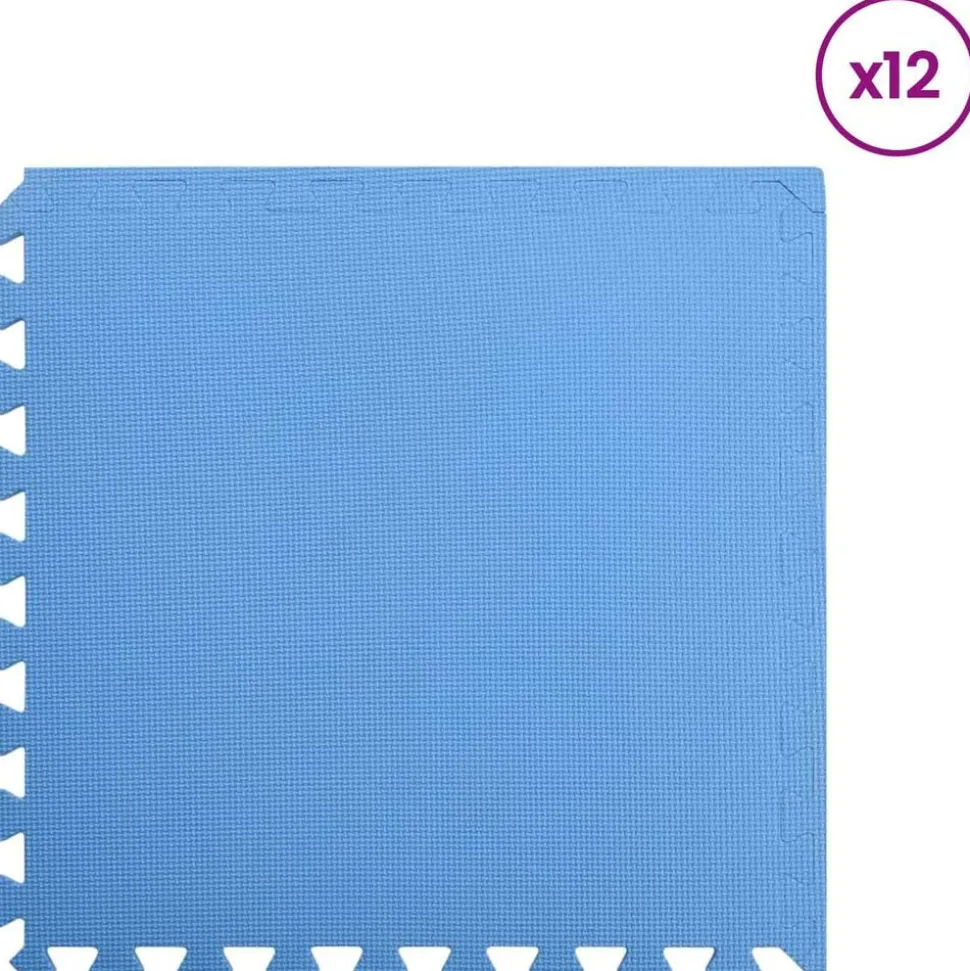 vidaXL Puzzel Oefenmatten 12 pcs Blauw 4,32 ㎡ EVA Schuim