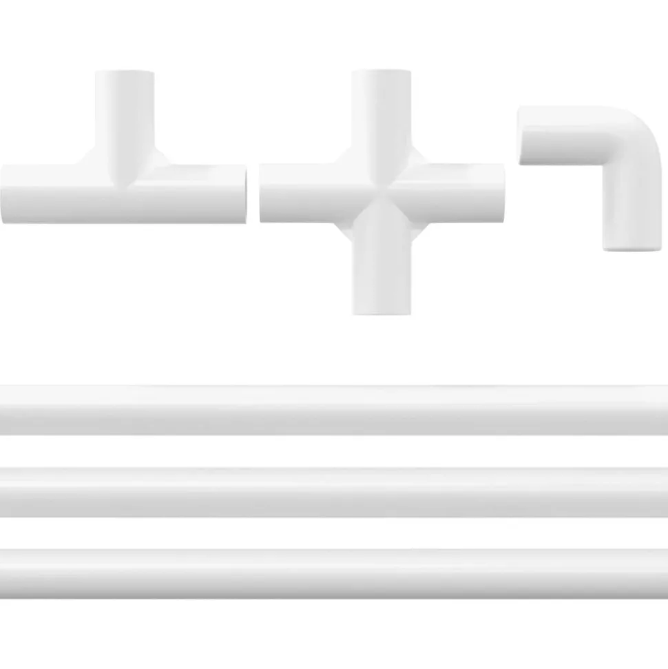 vidaXL PVC Pijp 2 pcs Wit 12,2 x 1,8 x 500 mm PP en PE