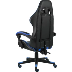 vidaXL Racestoel kunstleer zwart en blauw