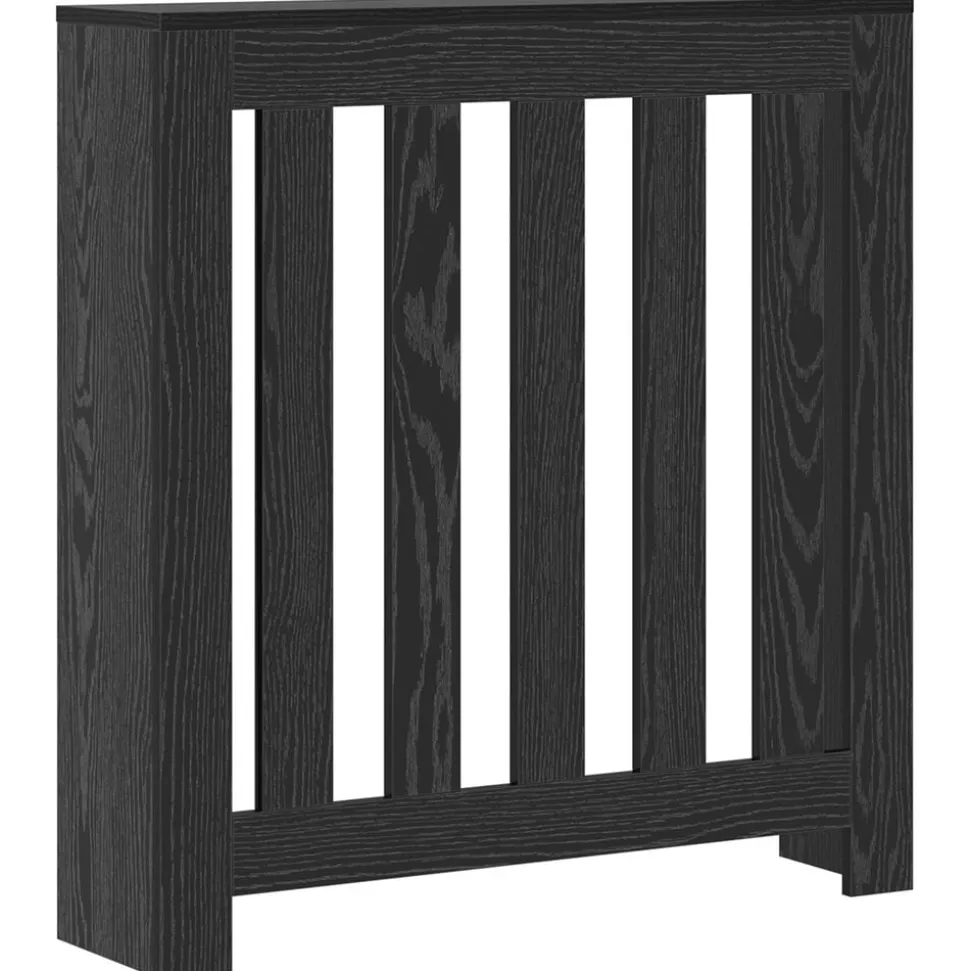 vidaXL Radiatorafdekking Zwart Eiken 78 x 20 x 82 cm Bewerkt hout