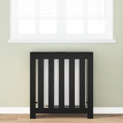 vidaXL Radiatorafdekking Zwart Eiken 78 x 20 x 82 cm Bewerkt hout