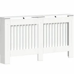 vidaXL Radiatorafdekking Hoogglans wit 152 x 19 x 81,5 cm Bewerkt hout