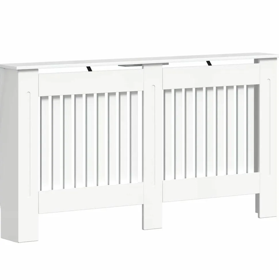 vidaXL Radiatorafdekking Hoogglans wit 152 x 19 x 81,5 cm Bewerkt hout
