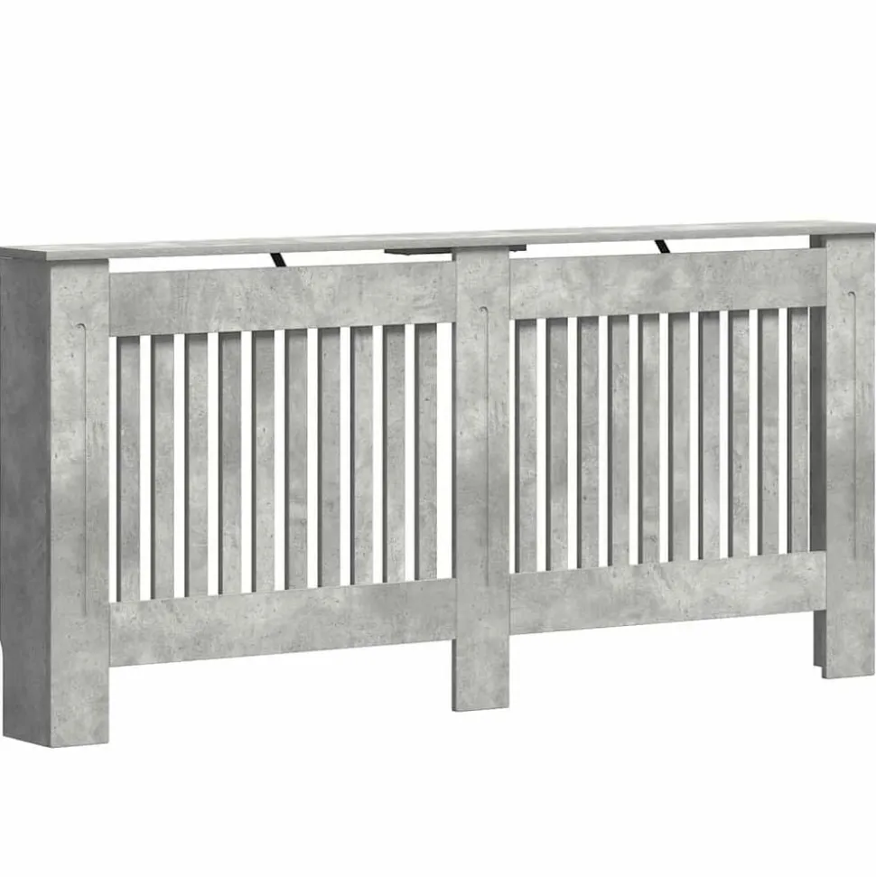 vidaXL Radiatorafdekking Beton Grijs 172 x 19 x 81,5 cm Bewerkt hout