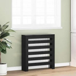 vidaXL Radiatorafdekking Zwart Eiken 78 x 20 x 82 cm Bewerkt hout