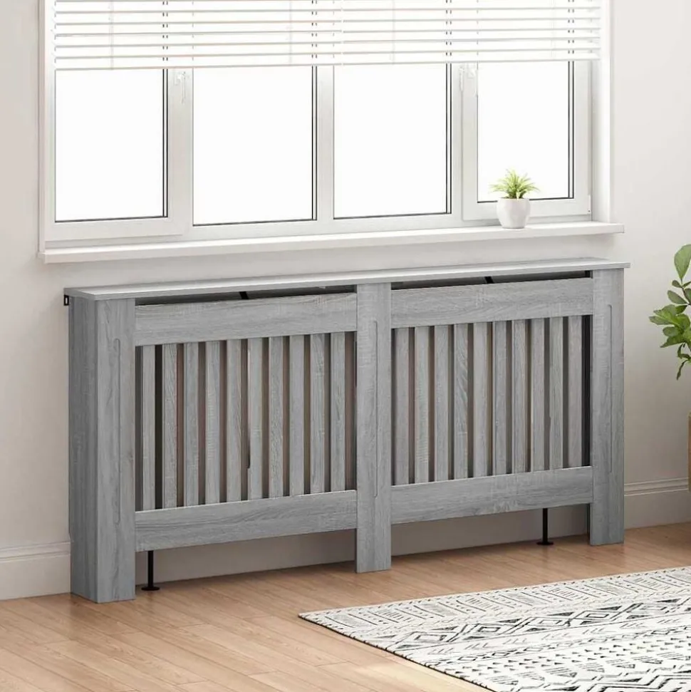 vidaXL Radiatorafdekking Grijs Sonoma 172 x 19 x 81,5 cm Bewerkt hout