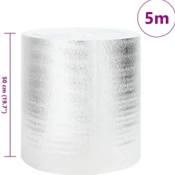 vidaXL Radiatorfolie Zilver 5 x 0,5 m Polyetheen