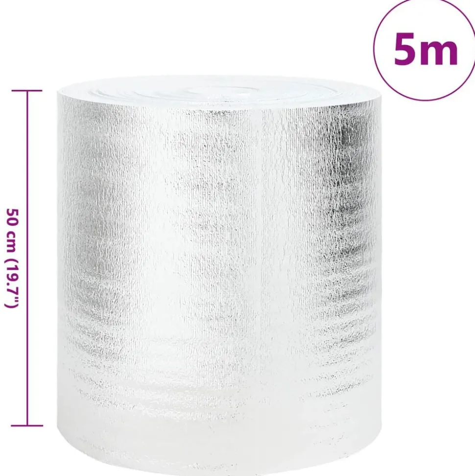 vidaXL Radiatorfolie Zilver 5 x 0,5 m Polyetheen