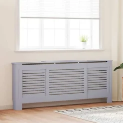 vidaXL Radiatorombouw 205 cm MDF grijs