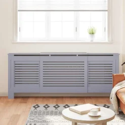 vidaXL Radiatorombouw 205 cm MDF grijs