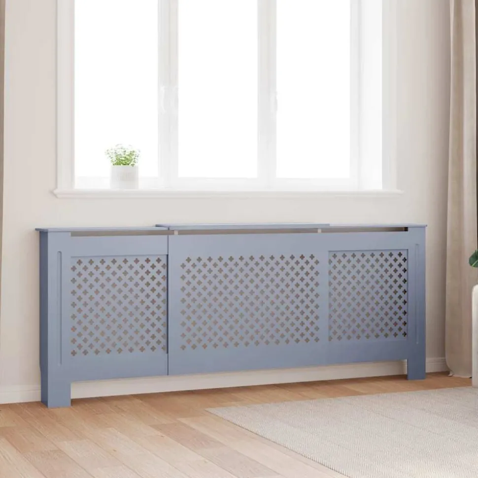 vidaXL Radiatorombouw 205 cm MDF grijs