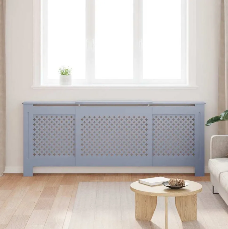 vidaXL Radiatorombouw 205 cm MDF grijs