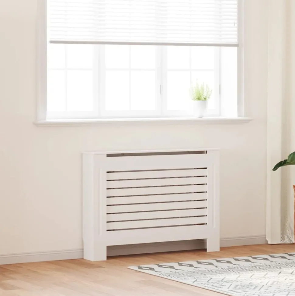 vidaXL Radiatorombouw 112x19x81,5 cm MDF wit