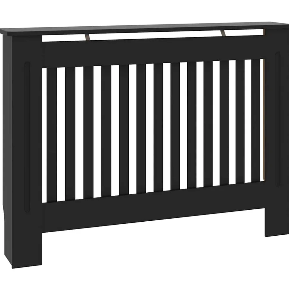 vidaXL Radiatorombouw 112x19x81,5 cm MDF zwart