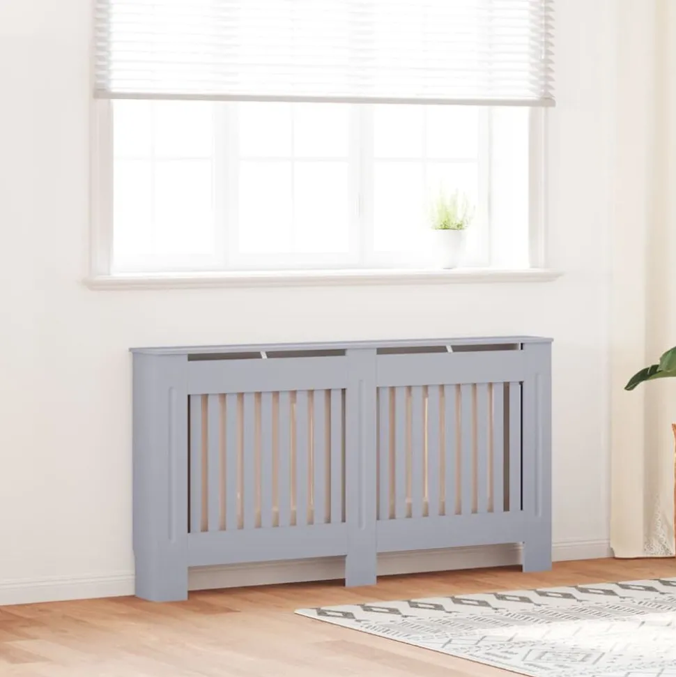 vidaXL Radiatorombouw 152x19x81,5 cm MDF antraciet