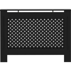 vidaXL Radiatorombouw 112x19x81,5 cm MDF zwart
