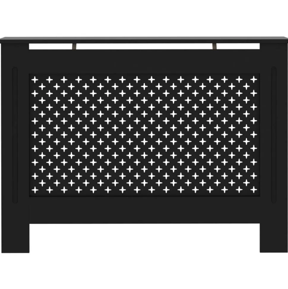 vidaXL Radiatorombouw 112x19x81,5 cm MDF zwart