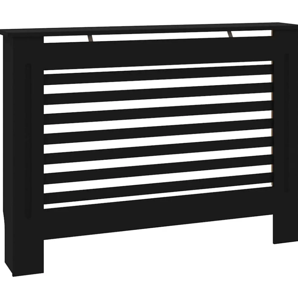 vidaXL Radiatorombouw 112x19x81,5 cm MDF zwart