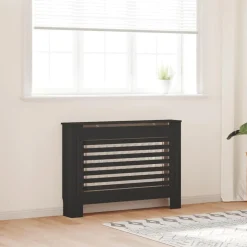vidaXL Radiatorombouw 112x19x81,5 cm MDF zwart