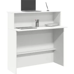 vidaXL Receptiebalie wit 100x50x103,5 cm bewerkt hout