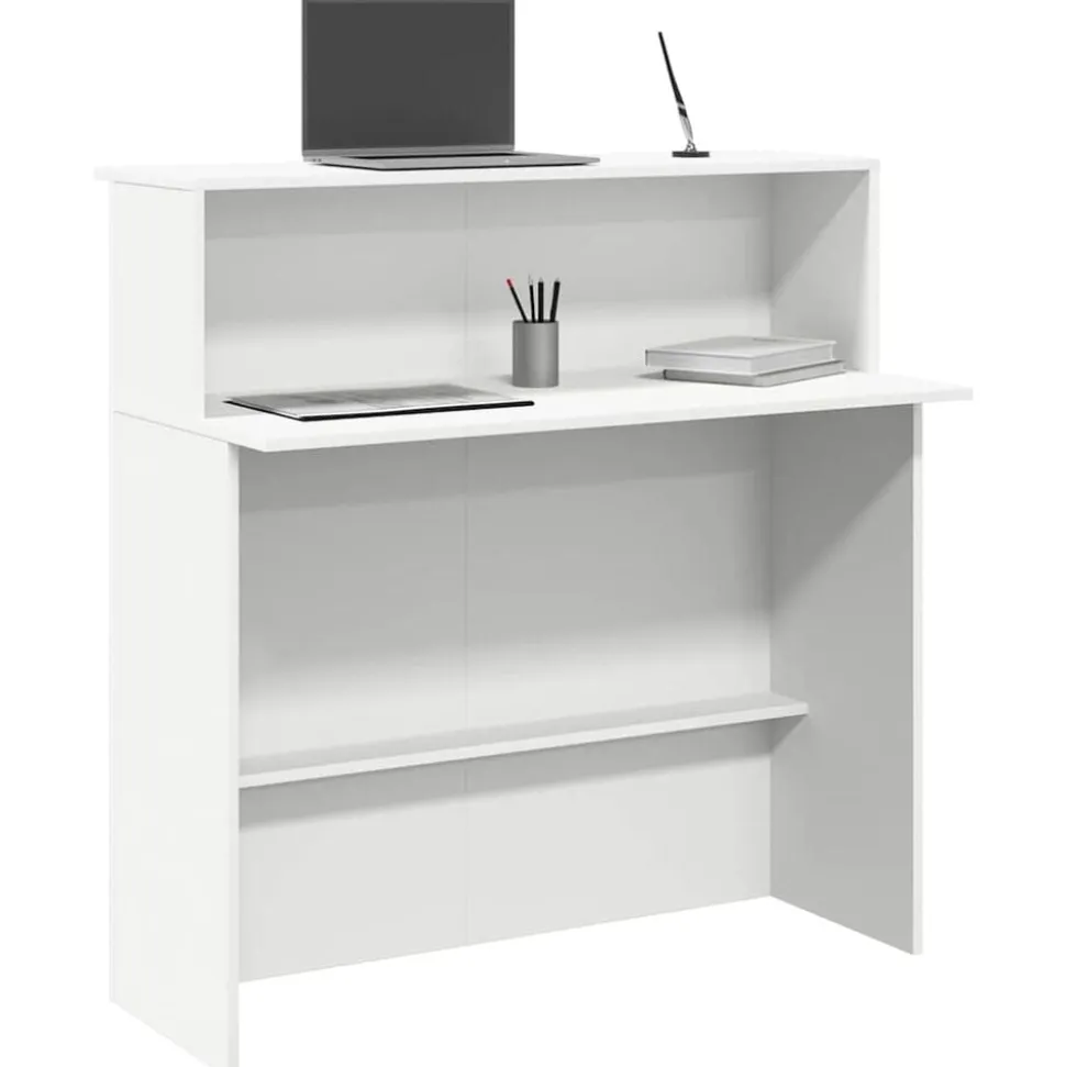 vidaXL Receptiebalie wit 100x50x103,5 cm bewerkt hout
